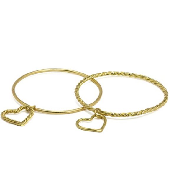 2pc Beaded Heart Pendant Bracelet and Necklace Set Crowd-Pleasing Bracelet Hearts Pendants
